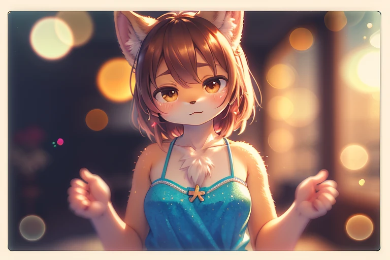 (Mika Ninagawa style:1.3) , (blurry, bokeh:1.6) , Rule of thirds , The decisive moment , Shallow depth of field , rule of thirds , (Polaroid , lomography vivid color negative film , Cross Process , soft focus , high key:1.3) , (Bokeh) , realistic hairy fur , round eyes , looking away , 1970s artistic pornography , Middle age ladys , inside hotel room , bare body line , Sexy hand movements , Positions that emphasize the whole body line , hide private parts , camisole , Film Sprocket