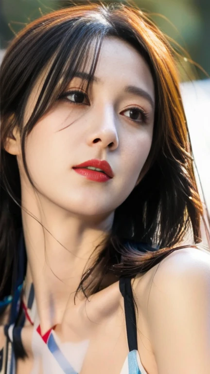 RAW photos,best quality),(lifelike,Photo lifelike:1.3),best quality,Highly detailed,masterpiece,Super detailed,illustration,1 girl,upper_body,dynamic angle,World Mastery Theatre,messy_long_hair,best quality,Extremely detailed CG unified 8k wallpaper,,amazing,light,lens_flare,dynamic dunhuang_style,real person, nsfw, (no clothes), (soft thin white jacket), sexy pose, sexy face, sexy eyes, sexy lips