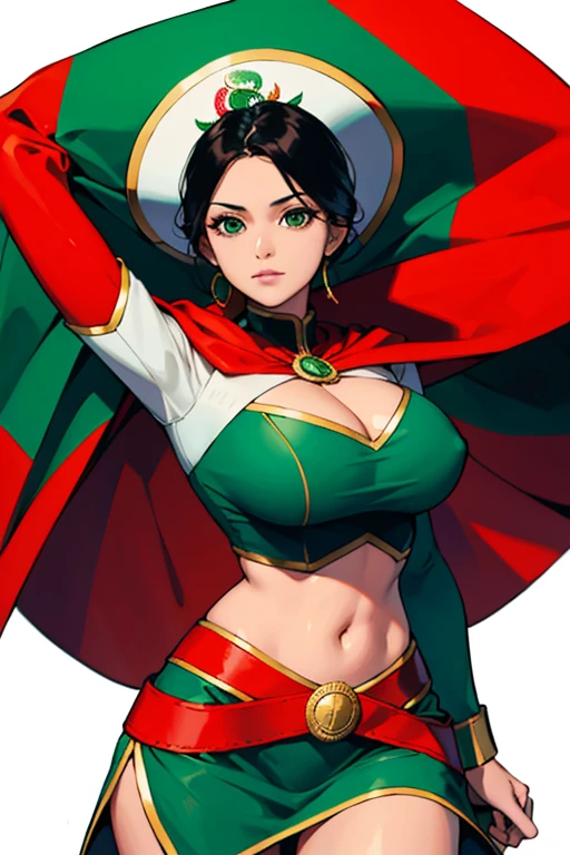 Mexican woman Super Hero Green White and Red clothes Mexican clothes México flag