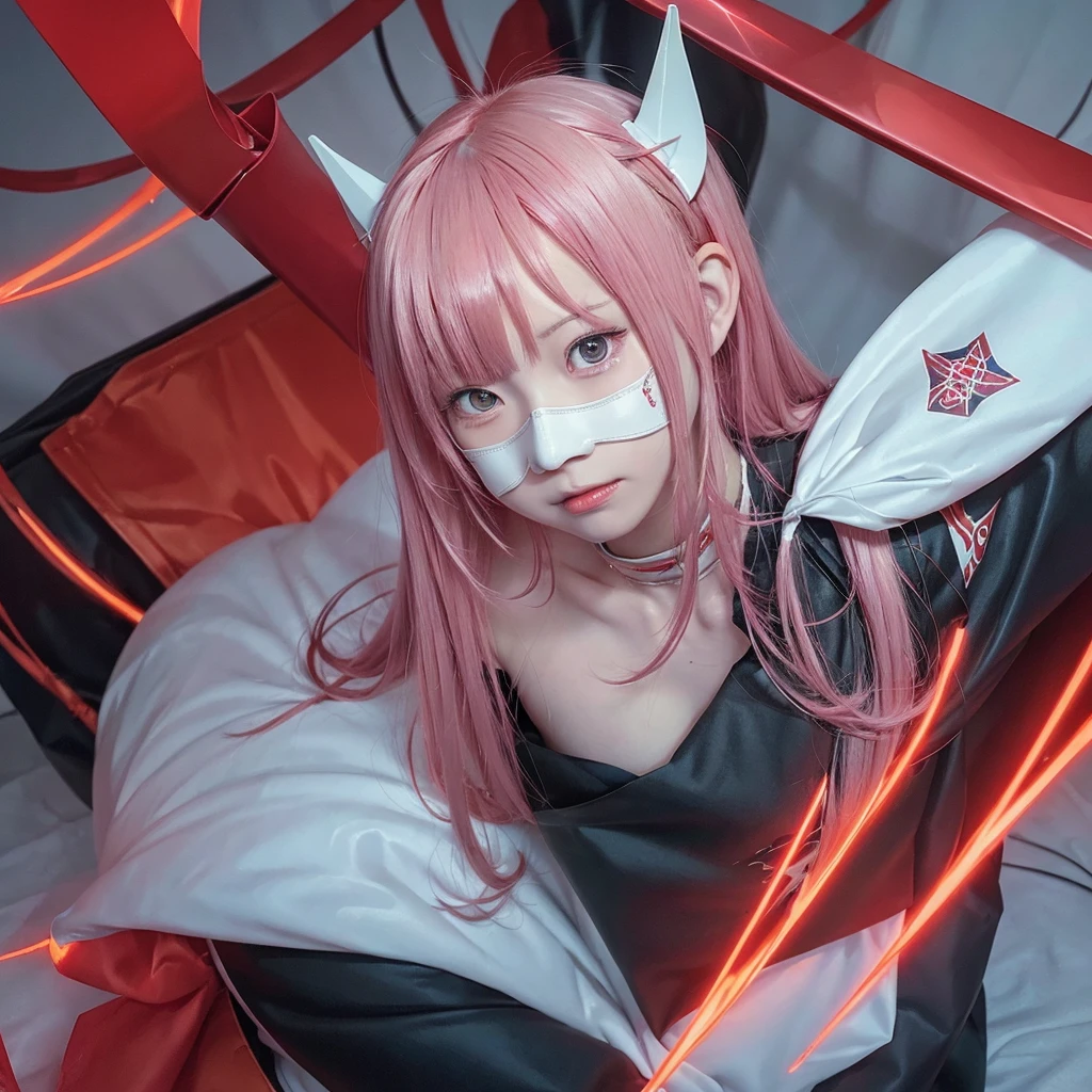 Zero Two / Darling in the Franxx ] Wearing a mask, Barbaric |, by Kamisaka Sekka, Barbaric art style, Beautiful art illustrations, Digital art on pixiv, Anime illustration, Colorful illustration, Supernatural art style, Strange and dark art style, Trending Anime Art, digital Anime illustration, tumbler, by Yanagawa Nobusada