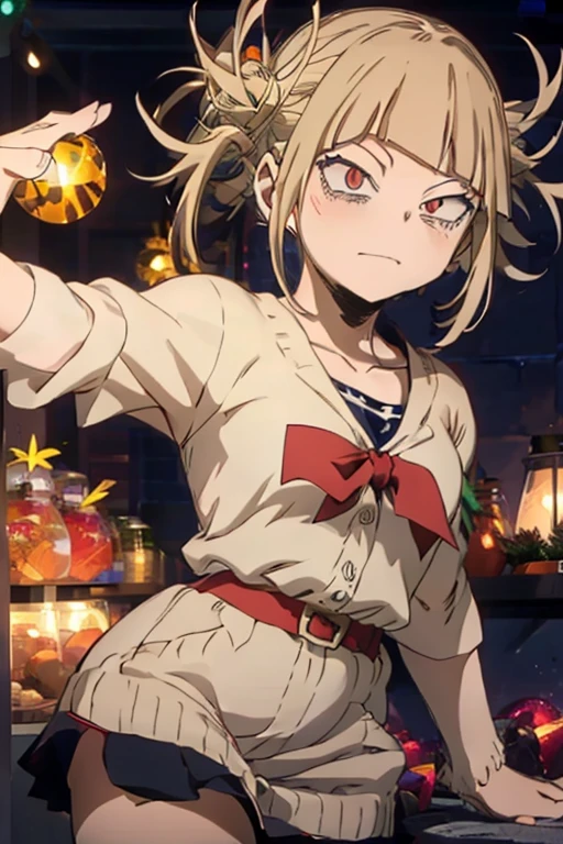 (himiko toga),(Anime),+,(Boku no hero academia),(kohei horikoshi),(wearing),(a sexualized Christmas-style dress)