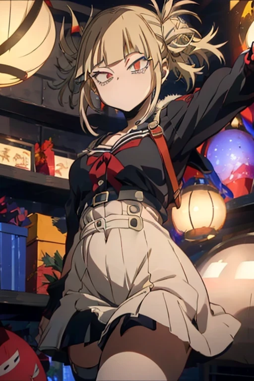 (himiko toga),(Anime),+,(Boku no hero academia),(kohei horikoshi),(wearing),(a sexualized Christmas-style dress)