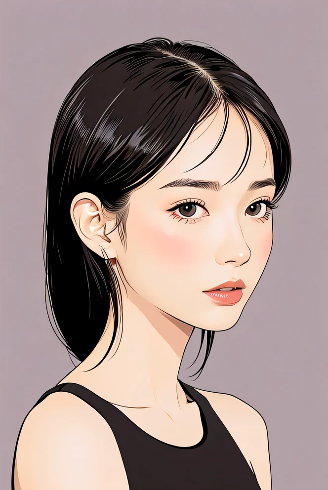 Simple illustration of a stylish woman