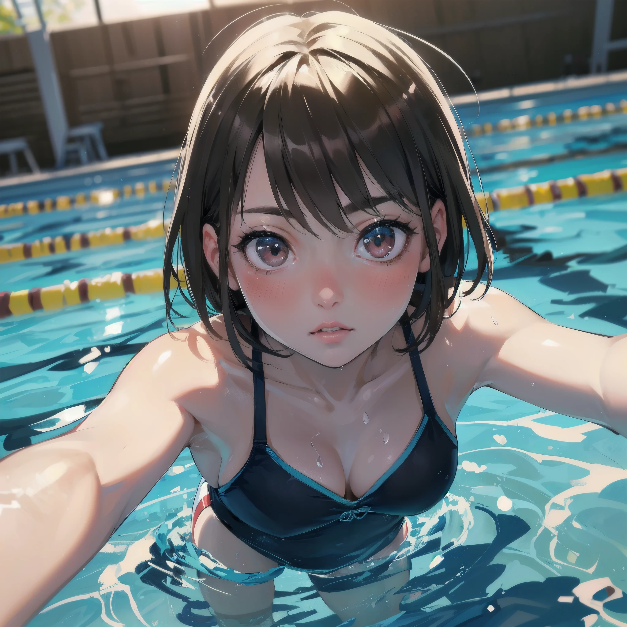 high quality,HD,16k,sharp lines,1 girl,Female karate athlete ,cute face, large , nice legs,At the karate venue,focus girl,detailed beautiful face,detailed clothes,beautiful eyes,cool,dynamic angle