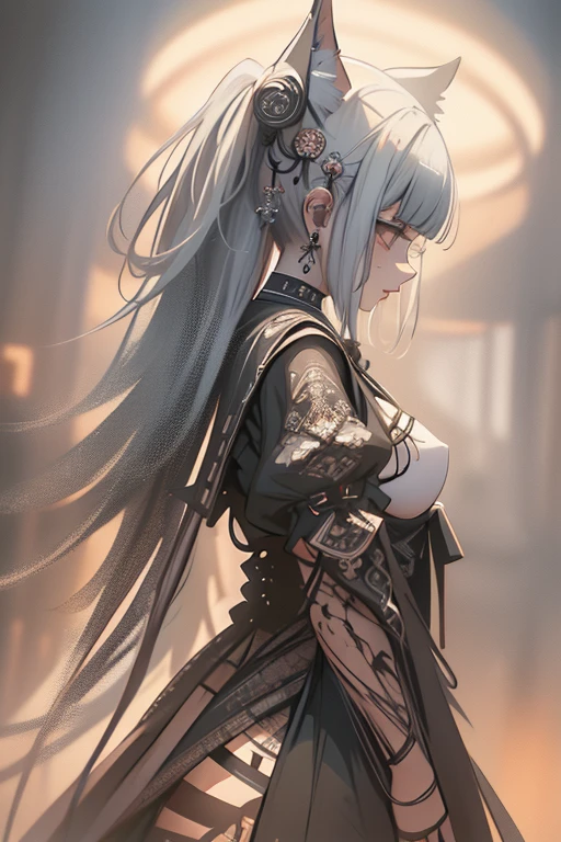 (masterpiece, top quality, best quality, official art, beautiful and aesthetic:1.2), (1girl:1.3), (fractal art:1.3),Big Breasts、Nipples、garter belt、White underwear、Big Ass