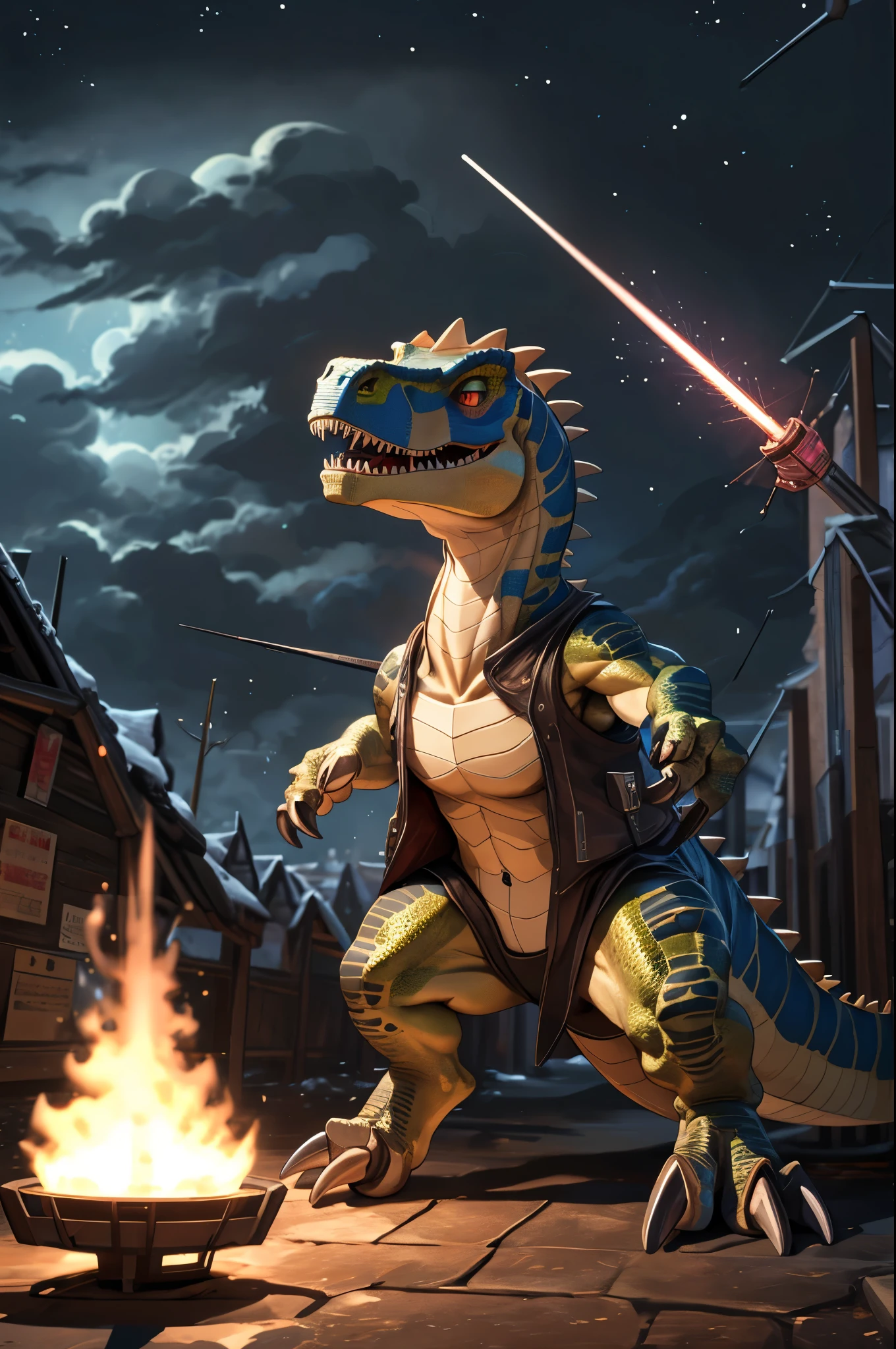 (((dinosaur character, full body, cinematic setting, lizard male)))
Here I come, drop your jaws to the floor
I'm riding on my (((mighty laser-shooting dinosaur)))
Here we come, can you hear him roar?
Prepare for epic fight and his (((laser missiles)))
The sound is boom, boom, boom for every time a goblin dies
Let's sing now, here we go, hear my battle cries
(((Made of metal))) from the moon
Assembled by samurai
His battery gets charged by thunderstorm
With most advanced AI
Devouring trolls and unicorns
From his maw there comes a flame
Burning away our enemies
And therefore we proclaim
BREAK, detailed background, 8K, (masterpiece:1.5), intricate details, highly detailed, extreme detail, octane render, fine art, best quality, highres, (detailed face:1.5), ((full_body)), UHD, (((perfect hands))), low light