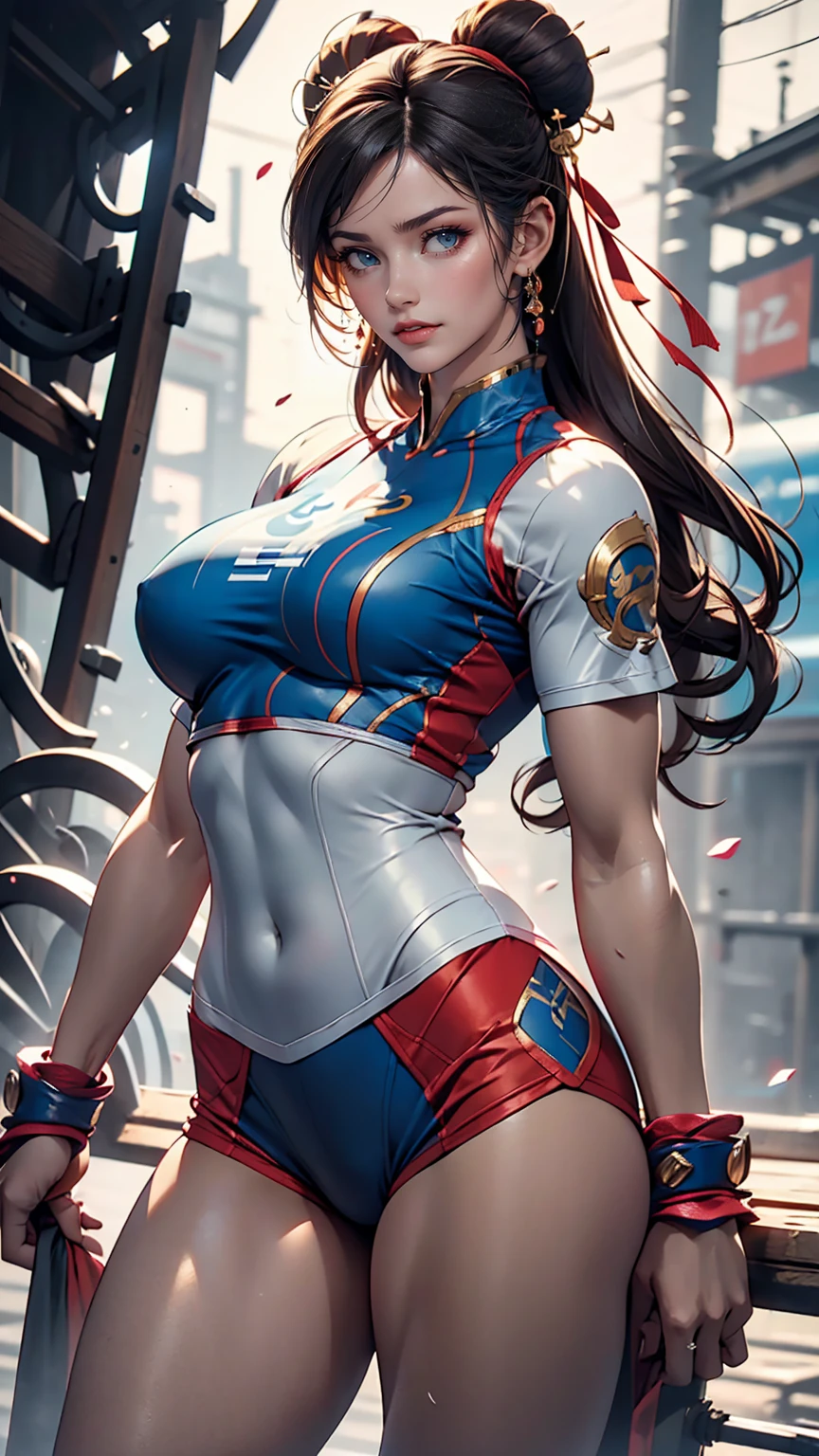 Chun-Li from Street Fighter、Wear a tight-fitting training suit