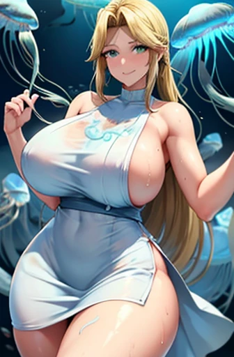 woman,Huge boobs,Huge breasts Huge breasts,とても唇が赤いHuge breastsを強調,Big Ass,Narrow waistLong legs,Green Eyes,
Huge ,Huge breasts, Huge breasts,とても唇が赤いHuge breastsを強調,Big Ass,Narrow waist,Long legs,
Greenish blue eyes 8k( A sloppy smile:1.5)The face we want, mischievous face, anime-style face, good facial expression, splashing sweat 8k(Wearing a white dress:1.5)
8k(seabed,jellyfish:1.5)8k(seabed:1.5)