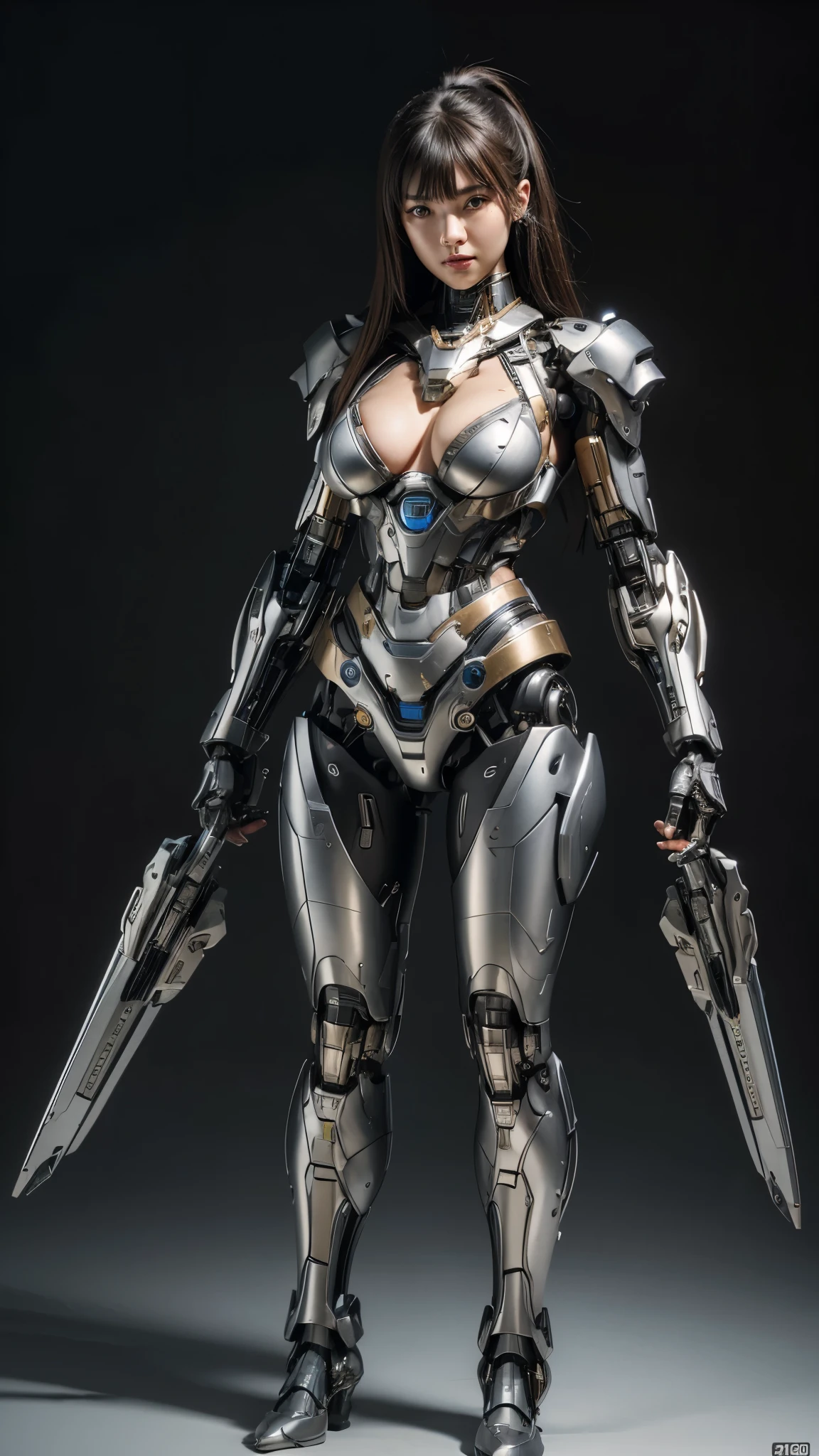 Textured skin, Super Detail, Attention to detail, high quality, high quality, High resolution, 1080p, hard disk, beautiful,(Cyborg Girl),Breast missiles weapons,beautiful cyborg woman,Mecha Cyborg Girl,Battle Mode,Girl with a mechanical body