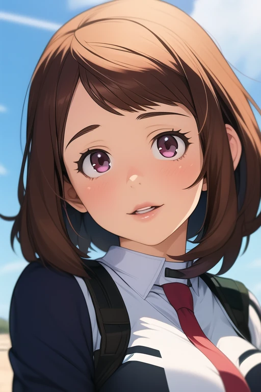 Realistic Ochako uraraka. busty busto 350cm ((mejor calidad)), ((obra maestra)), (detallado), cara perfecta 