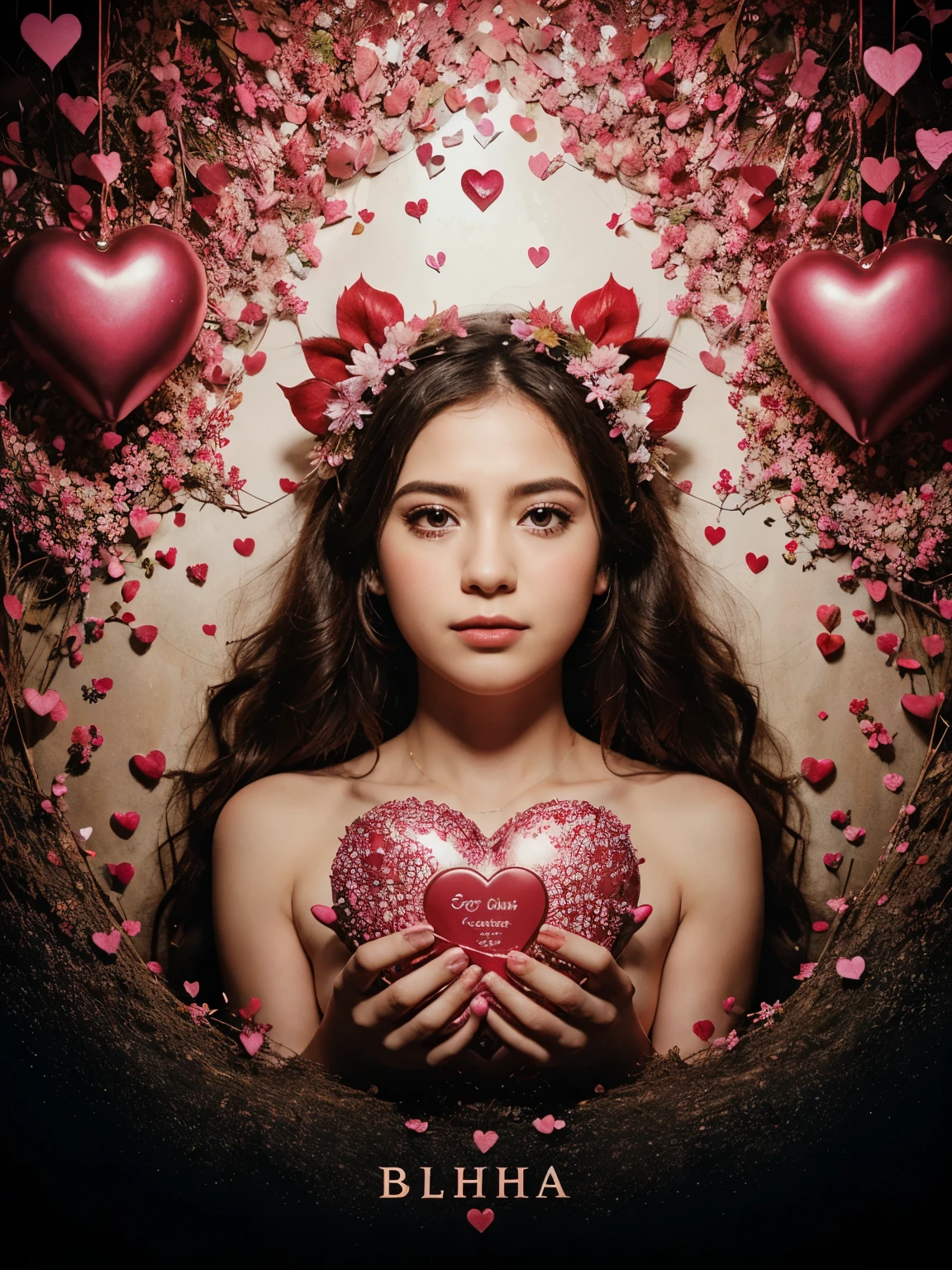 Album cover with the name BINHA and several hearts scattered around