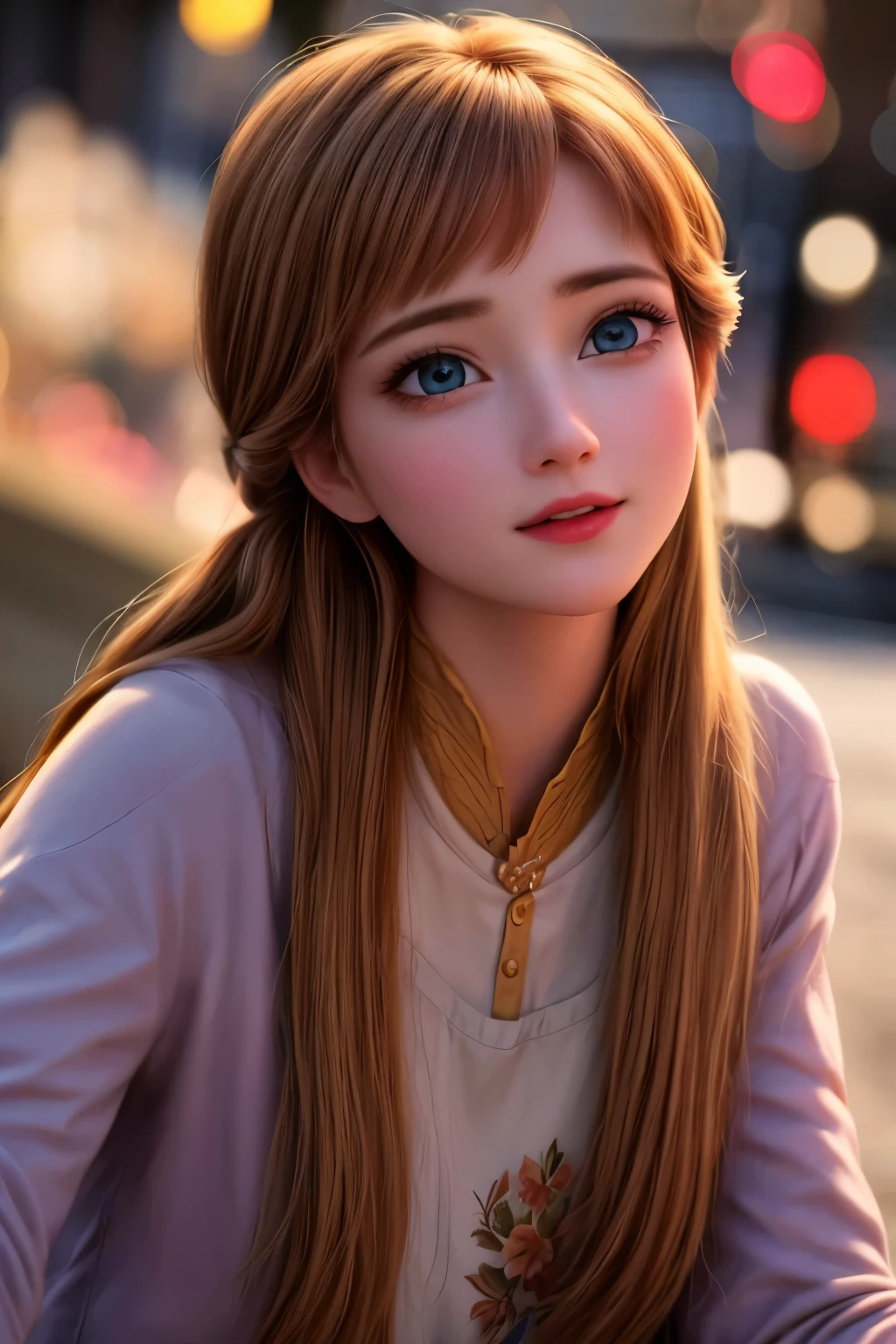 woman, ((masterpiece, highest quality)), Detailed skin, Very detailedな, Cinema Lighting, Ultra-realistic, blush, View Viewer,  Anna, Anna from frozen, Princess, Disney, Brown Hair, Long Hair, Portraiture, Outdoor, snow, 
（8K，RAW Photos），（Best Quality），（Masterpiece Loose），（Realistic，）（写実的でRealistic），（High resolution），Hyper Detail，（Gentel Realism：1.1），Beautiful Face， （1woman：1.1），High resolution), (8k), (Very detailed), (4K), (Pixiv), Perfect Face, Beautiful eyes and face, (highest quality), (Very detailed), Detailed face and eyes, (alone), Textured skin, Absurd, High resolution, (Dynamic Angle:1.3) (Dynamic Pose:1.3)