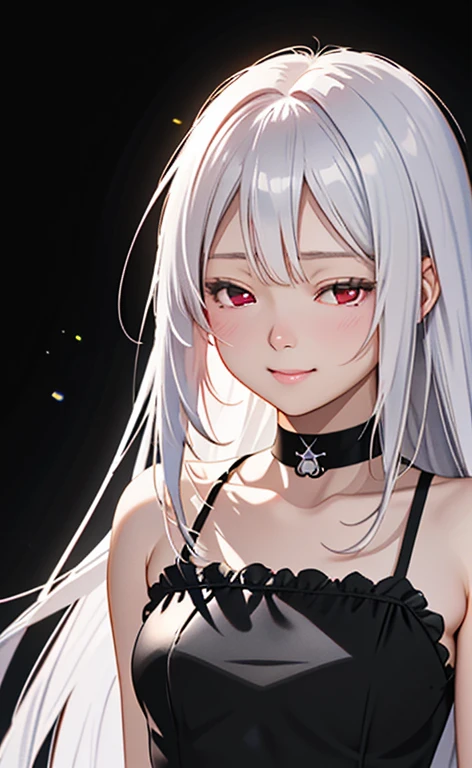 (Photorealistic:1.4)、asuna,(masterpiece、lens flare:1.5、spot light:1.2、Exquisite beautiful eyeonochrome:1.5,portlate、)、Cute Face、 3D Face、(white hair:1.5、Straight Hair)、(1 Girl)、(Red eyes:1.2)、(upper body)、(Sundress)、 (Cute face:1.2),(light smile:1.2),(half closed eyes:1.5),kind face,(Small breasts),(black background:1.5)、(glowing eyes:1.3)、()、 Neat and clean、Adorable、Slim Body(Tareme:1.5),Shiny Hair、(Glowing pink Skin)、Nijisketch,Manga,zydG