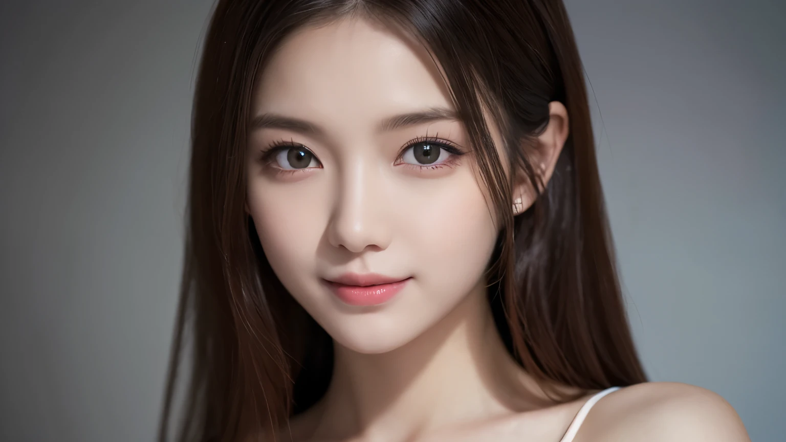 One Girl, (Wear trendy fashion:1.2), (RAW Photos, highest quality), (Realistic, Realistic:1.4), Tabletop, Very delicate and beautiful, Very detailed, 2k wallpaper, wonderful, In detail, Very detailedな CG Unity 8K 壁紙, Very detailedな, High resolution, Soft Light, Beautiful detailed girl, Looking into the camera、Very detailedな目と顔, Beautiful and sophisticated nose, Beautiful details, Long Hair, small, White clothes、White Background、Background is white、Cinema Lighting, Perfect Anatomy, Slender body, smile, 