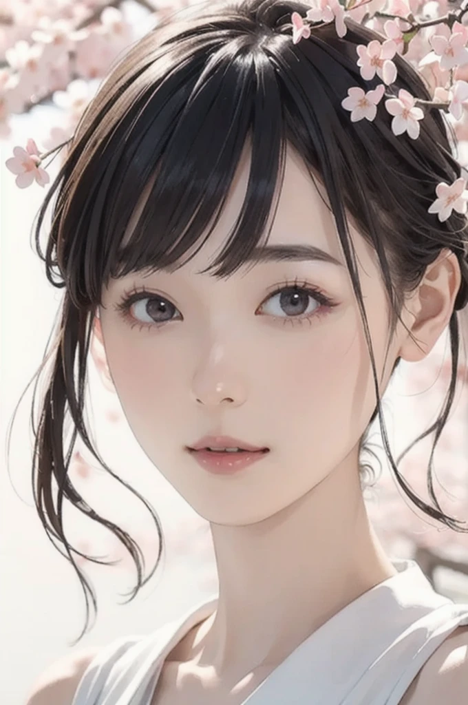 1 beautiful young girl, delicate ethereal girl, solo,highly detailed, 8k wallpaper, hypernatural yaguruma gik v7 phantom, cherry blossoms, intricate details, soft pastel colors, warm lighting, dreamlike, serene, elegant, mystical, photorealistic