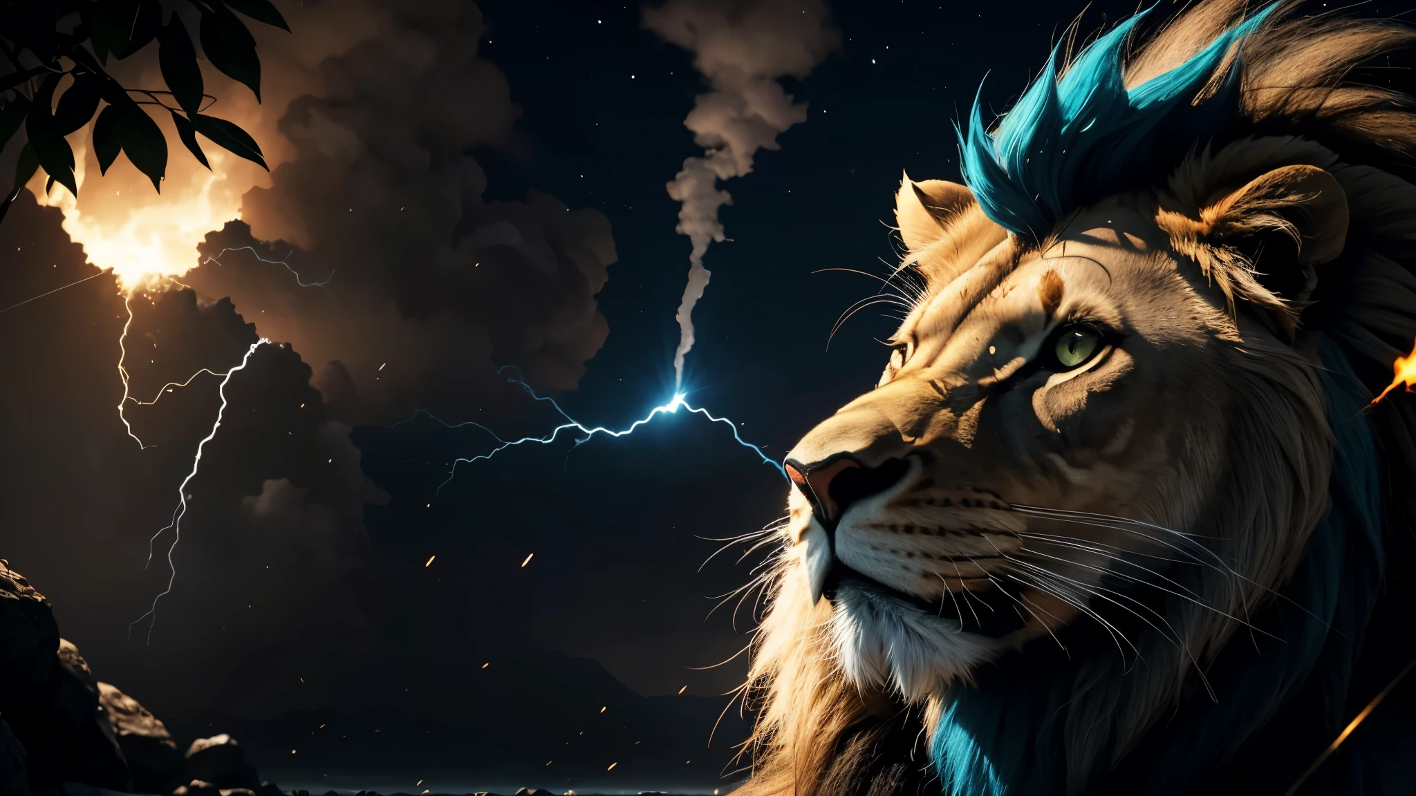 Lion, Divine Lion, naturais, Thunder Azul, Realistic Lion, rei, Realista detalhado, Realista detalhado 16k, Eletricidade Detalhada 8K, Texturas realistas de 8K, Cores Fotorrealista 8K, fogo azul, Realista detalhado Fire Bolt, Poder Preto e Azul, Poder do Thunder, Divino realista, Detailed Realistic Creature 8K, Detailed Realistic Sky Light, Detailed Realistic Face, Detailed Realistic Fire 8K, Detailed Realistic Thunders, Sombras UltraRealistas 8K, Contraste Ultra Realista 8K, Nitidez Detalhada Ultra Realista 8K, Natural Realism 8K, Fotorrealismo UltraHD 8K, Natureza, Linda, Rendering, fotorrealista, UltraHigh definition, 4k, texturasdetalhadas, Thunder, sombras detalhadas, cores detalhadas, neon blue, luz azul, Raios, Poder azul, Natureza Linda, Grande Divino, luz azul, Thunder Azuls, Coroa Rei, raio, Electric Power Screw, contraste detalhado, Contraste realista, high resolution, cores detalhadas, fogo, eletricidade, divina criatura, 8K, Realista detalhado, 16k, 8K, High definition, contraste detalhado, Contraste realista, high resolution, cores detalhadas, fogo, eletricidade, divina criatura, 8K, Realista detalhado, elegante,