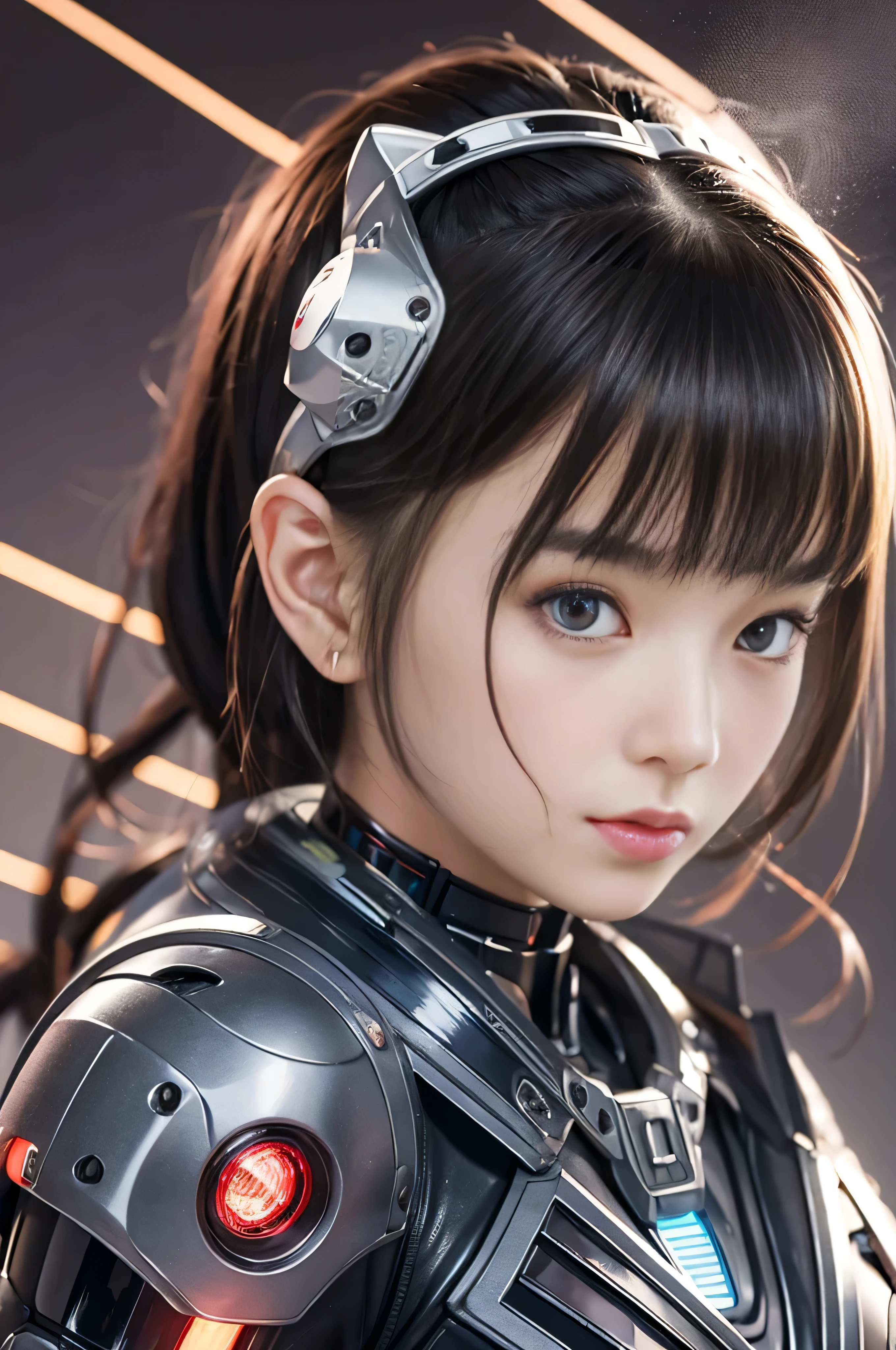 (RAW quality:1.4), Textured skin, short hair, Very detailed, Attention to detail, high quality, 最high quality, High resolution, 1080P, Hard disk, young, Beautiful black hair, (cyborg),Beautiful cyborgwoman,Mecha cyborg girl,Battle Mode,Girl with a mechanical body,She wears an erotic and revealing cyborg mech, Mecha with exposed underbust and lower abdomen, (Hard and erect nipples:1.4), (Nipples pointing upwards:1.4), (Little pubic hair:1.4), White Gundam Mecha, Combat pose,