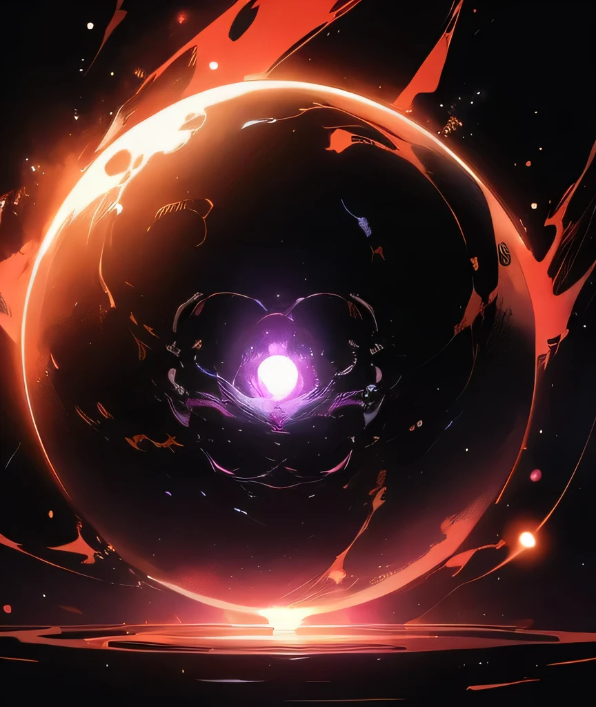 A glowing orb that’s embodied Death, void background 