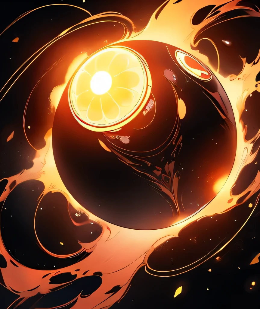 A glowing orb that’s embodied Lust, void background 