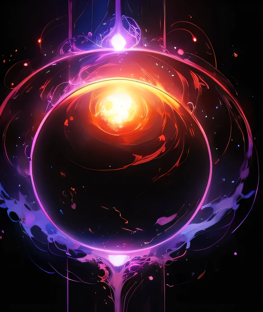 A glowing orb that’s embodied Energy, void background