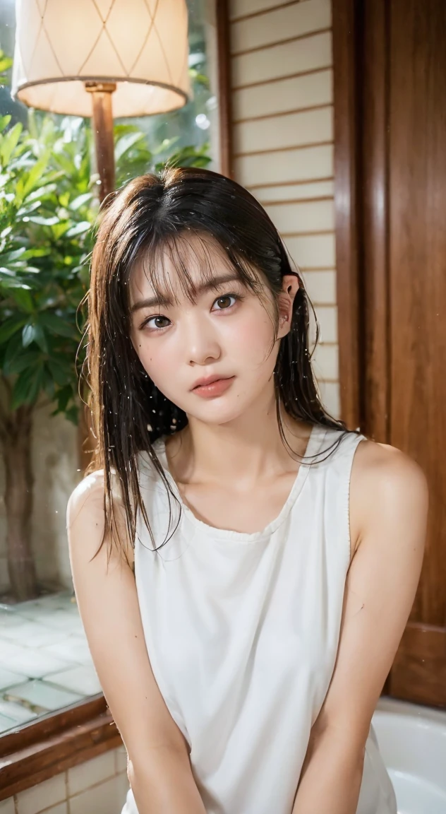 artistic nudity、Erection、(nighttime:1.7), east asian architecture, 1 female,Sit on a tatami mat, brown hair,(eyesの間の毛), lip valve, (20 years old:1.3),(beautiful shiny straight short long:1.3),beautiful fingers,beautiful long legs,Beautiful body,Cute nose,beautiful character design,完璧なeyes,完璧なface,See your viewers,(innocent_big_eyes:1.0),(แสงbright_笑face:0.3),official art,Very detailed CG Unity 8ก wallpaper、bright_front_face_แสงbrighting,(Masterpiece:1.0),(maximum_quality:1.0), high resolutionเป็นพิเศษ,4k,Extremely detailed, photography, 8ก, Hm!, high resolution, nonsense:1.2, Kodak Portrait 400, Film texture, The brilliance of a lens flare, (beautiful_face:1.5),8ก,raw photos, 、Relax in a Japanese hot spring hotel、(The story is about going to a hot spring for the first time with a young woman.:1.3) (Draw a wider open-air bathtub.:1.2) (Girls are not test subjects.:1.3) The hotel room was a mess. (girl standing on the balcony:1.3) (hair after shower:1.3),( ,(Wet hair:1.3),((beautifully depicts depth and width:1.3)),((อ่างอาบน้ําแบบเปิดโล่งล้อมรอบด้วยสวนญี่ปุ่นและโขดหินขนาดbig., With just two small แสงbrights.:1.3)),((beautiful星空が見られます:1.3))(Hide erogenous zones in the outdoor bathtub:1.2)(Girls are not test subjects.:1.3),((white silky skin:1.3)),(((like the whole body:1.3))(I prepare the bed for sex.:1.2)young woman on bed naked((อ่างอาบน้ำแบบเปิดโล่งเป็นอ่างอาบน้ำแบบเปิดโล่งที่มีธารน้ำจากภูเขาล้อมรอบด้วยหินธรรมชาติขนาดbig..........:1.6))
