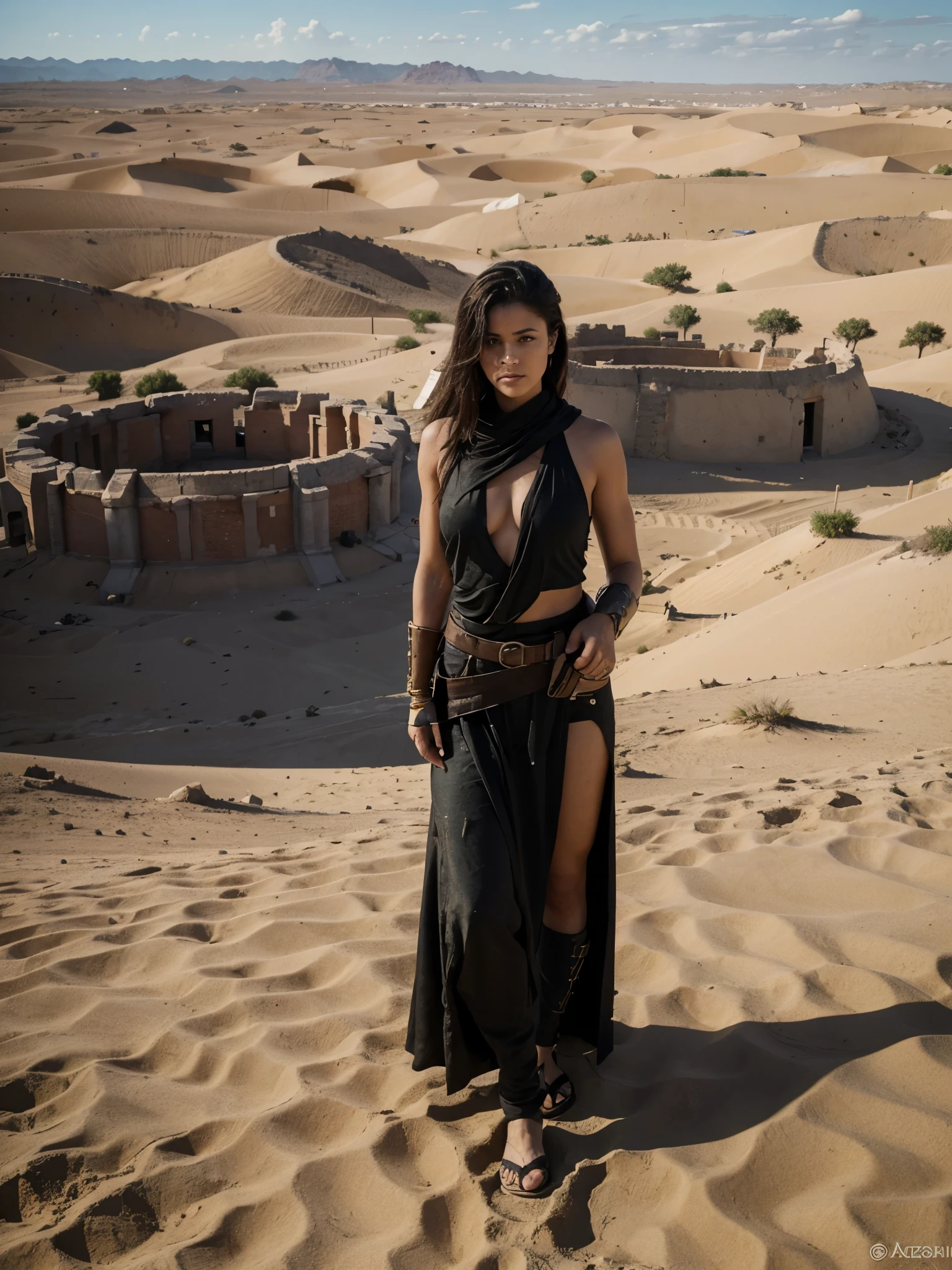 ♠️🗯️ - _The Kazekage Arena is an epic battlefield in the heart of a vast desert, surrounded by golden dunes and ancient ruins. O nome "Kazekage", que significa "Sombra do Vento", inspira bravura e destreza. The stone stands are always packed, com espectadores cujos gritos reverberam pelo campo. No centro, Bright runic symbols illuminate the firm ground._
_Colossal statues of legendary warriors stand watch over the Kazekage Arena, imbuindo-a com uma aura de respeito e desafio. Fearless fighters face off in epic duels, testando suas habilidades ao limite. The electrifying energy of the audience and the grandeur of the setting transform each fight into an unforgettable spectacle, where heroes are forged and legends are born. Na Arena Kazekage, glory is won and history is written in blood and sand_ - ♠️🗯️

♠️🗯️ *"Nas areias da Arena Kazekage, the blood of combatants writes stories of glory and courage."*