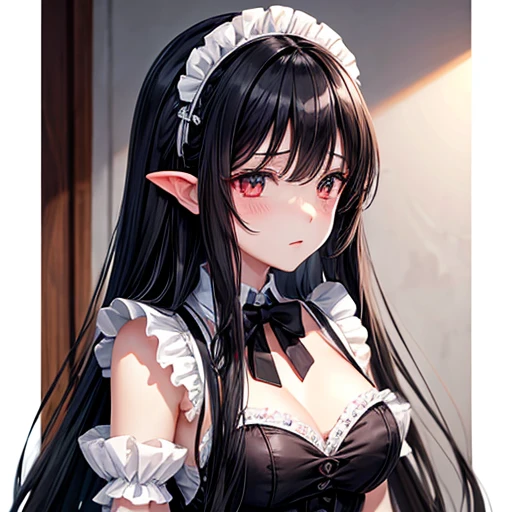 Expressionless succubus maid Long Black Hair