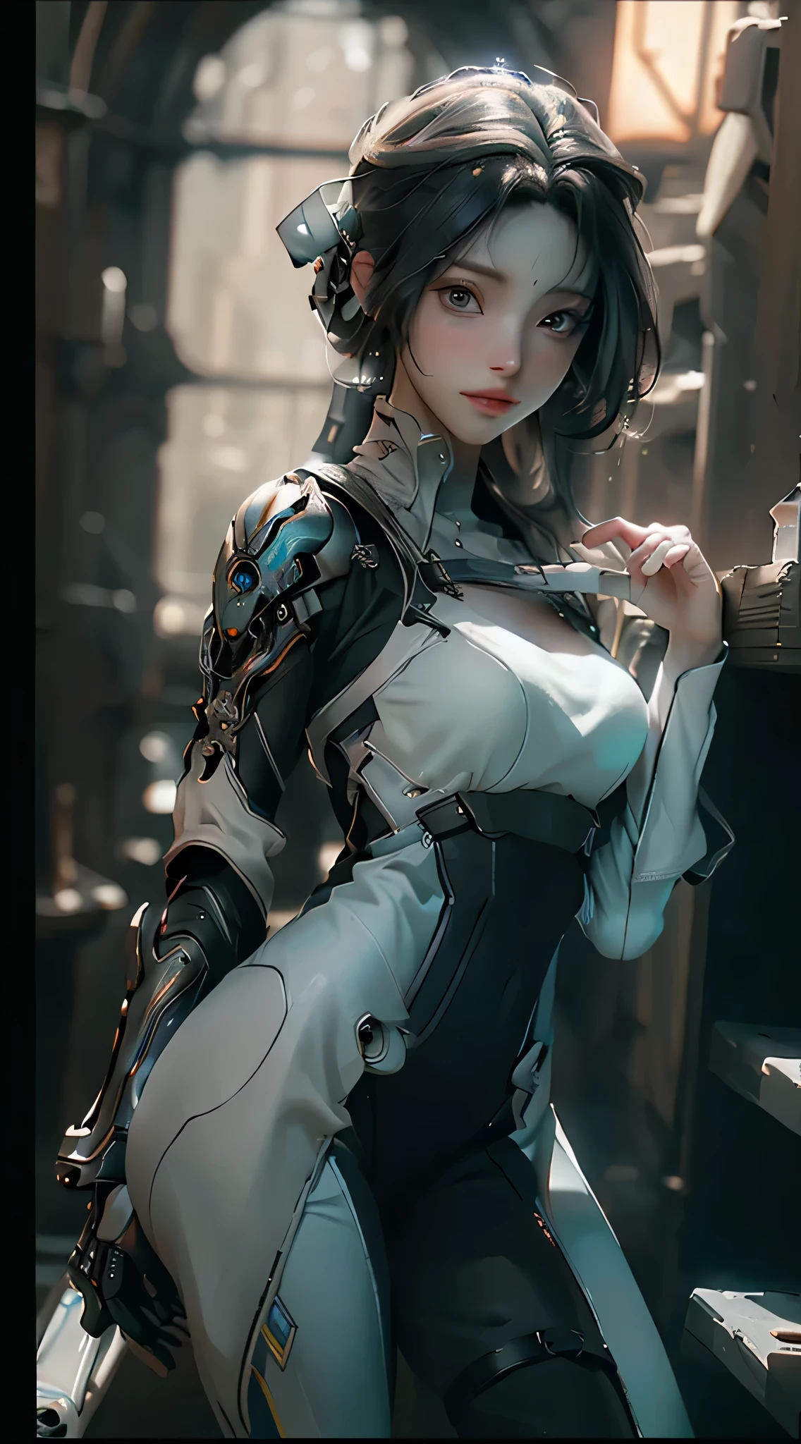 ((Best quality)), ((masterpiece)), (detailed:1.4), 3D, an image of a beautiful cyberpunk female,HDR (High Dynamic Range),Ray Tracing,NVIDIA RTX,Super-Resolution,Unreal 5,Subsurface scattering,PBR Texturing,Post-processing,Anisotropic Filtering,Depth-of-field,Maximum clarity and sharpness,Multi-layered textures,Albedo and Specular maps,Surface shading,Accurate simulation of light-material interaction,Perfect proportions,Octane Render,Two-tone lighting,Wide aperture,Low ISO,White balance,Rule of thirds,8K RAW,
