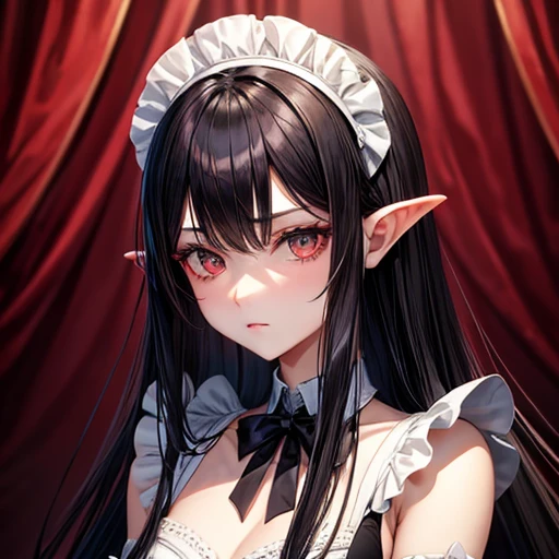 Expressionless succubus maid Long Black Hair Age: 30s