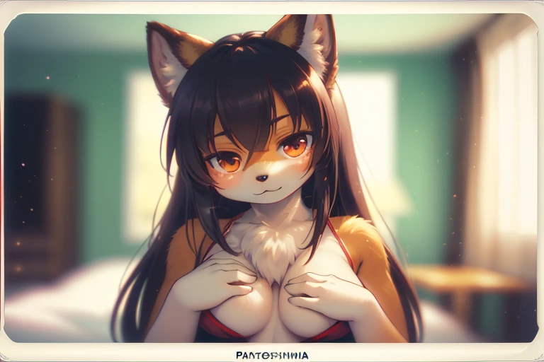 (Kishin Shinoyama style:1.3) , (blurry, bokeh:1.6) , Rule of thirds , The decisive moment , Shallow depth of field , rule of thirds , (Polaroid , lomography vivid color negative film , Cross Process , soft focus , high key:1.5) , (Out of focus) , realistic hairy fur , round eyes , looking away , 1970s artistic pornography , mature lady , inside hotel room , bare body line , Sexy hand movements , A pose that accentuates the curvy body line , hide private parts , A pose that hides the private parts , Film Sprocket
