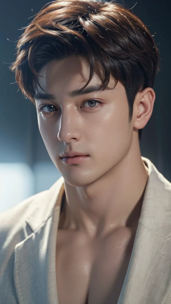 3d, ultra hd quality, jungkook face same as remain, same as original picture, super high resolution, handsome, top-quality, high resolution, realisitic, masterpiece, handsome face, 4K, with a well-proportioned body, cloth texture, intricate details, handsome detailed face, background, well-proportioned face