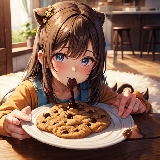 Chocolate chip cookie eating slime
