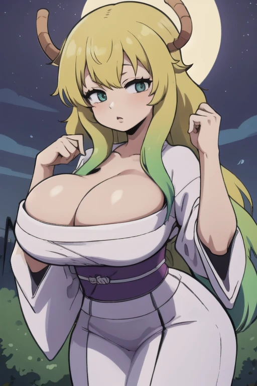 Quetzalcoatl / Lucoa, ojos detallados, cuerpo completo, lindo, sexyrobutts, Japanese Ghost Costume, fantama flotando, noche luna llena, Cleavage Bulge