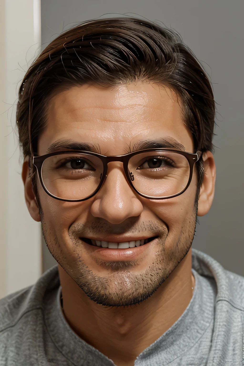 professor , homem, charmoso, olhos azuis, cabelos castanhos, queijo com furinho, wear glasses, lindo sorriso, meia idade por volta dos 40 anos