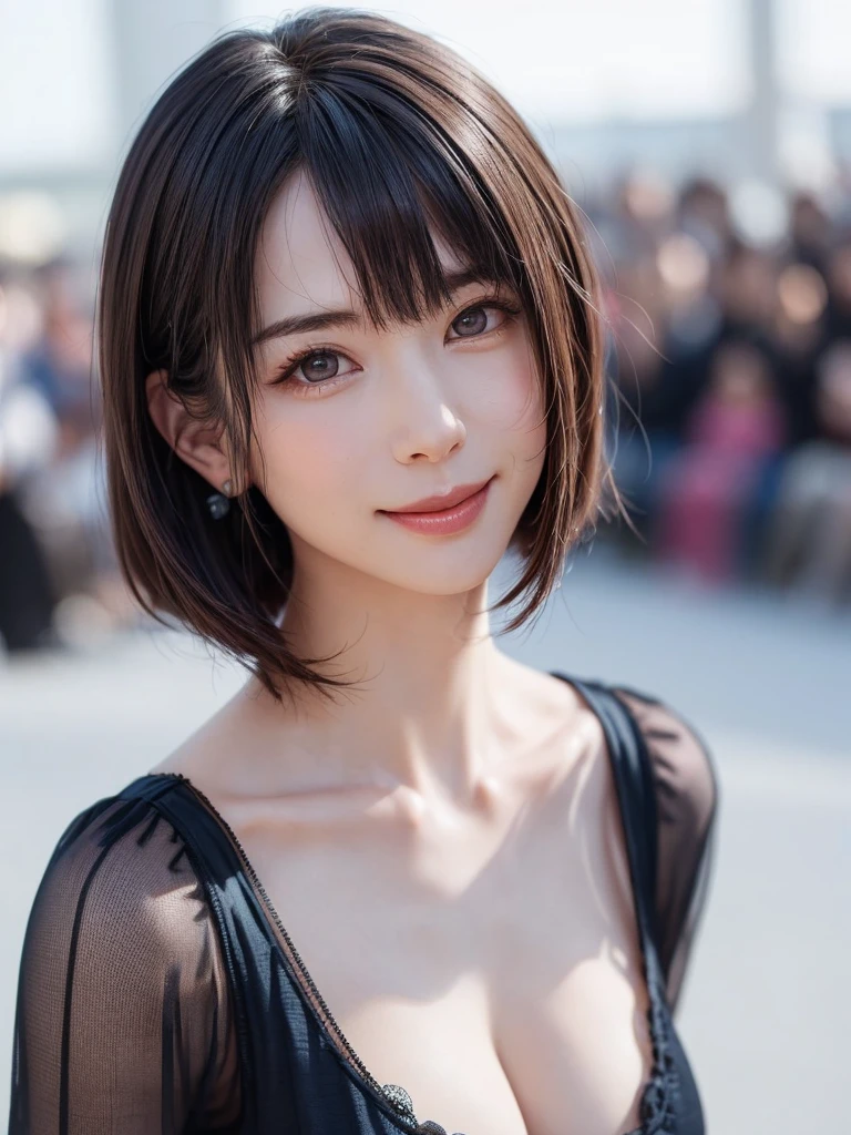 (software:1.8、masterpiece, highest quality),1 girl, alone, hyper Realistic, Realistic,Realistic, Looking at the audience, Light brown eyes:1.4,Brunette Short Bob Hair with highly detailed shiny hair, Brightly colored winter clothes, Lepangas:1.4), Outdoor, Mouth closed, Upper Body、big chest eye、eyelash、{Huge|big chest|Hugeな|Mega} whole :2, Chest cleavage:2、(((big chest eye、Short Bob Hair、Highlights from Students、Looking at the audience、She is very beautiful and cute、Show me your ears、Long neck、smile、Close your mouth and smile、Bangs and beautiful teeth)))、Ideal body type、（Nothing is drawn、Very beautiful pure white background:1.6）、beautiful long neck:1.4、(({Huge|big|Huge|Mega} chest, Chest cleavage:2、Upper Bodyは服を着ていない:1.6))、(((Portraiture:2)))、Perfect Anatomy