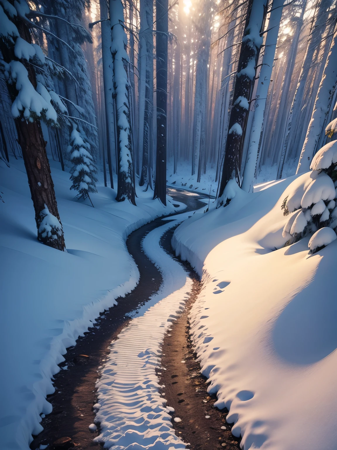 winter forest, ultra detailed, high quality, 8k resolution