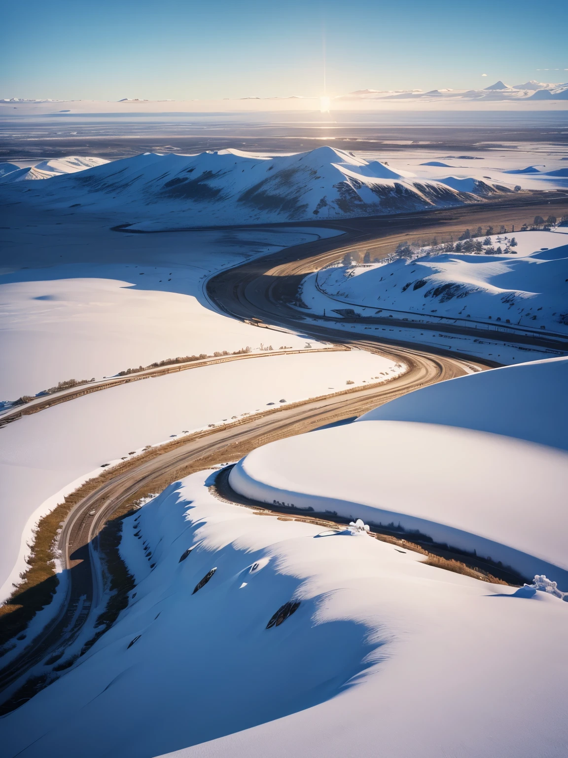 snowy plains, ultra detailed, high quality, 8k resolution