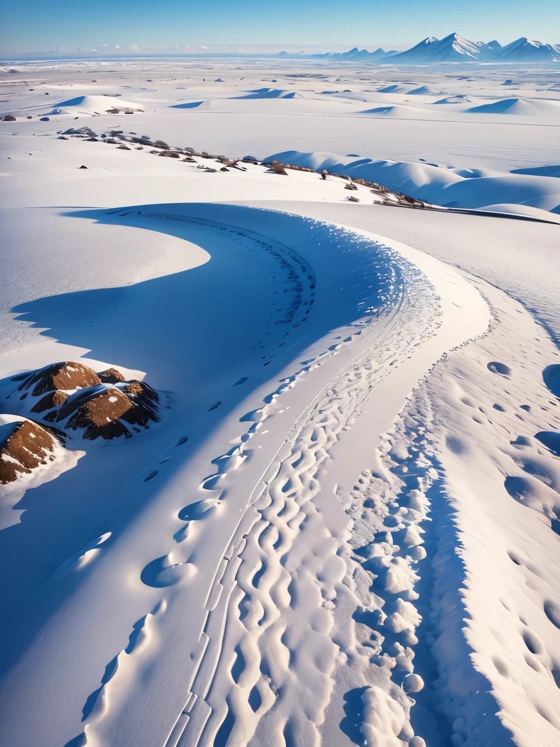 snowy plains, ultra detailed, high quality, 8k resolution