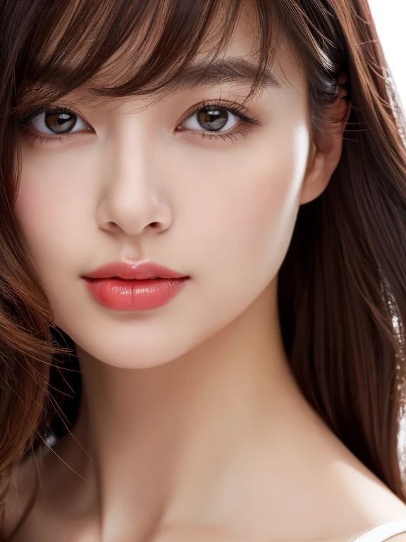 masterpiece, highest quality, Photoreal, super detailed, finely, High resolution, 8k wallpaper, Professional, High level details, 1 girl, ((facing the front)), ((vermilion lips)), detailed clavicle, perfect face, straight hair