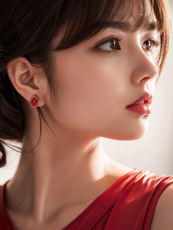 masterpiece, highest quality, Photoreal, super detailed, finely, High resolution, 8k wallpaper, Professional, High level details, 1 girl, ((facing the front)), ((vermilion lips)), detailed clavicle, perfect face, straight hair
