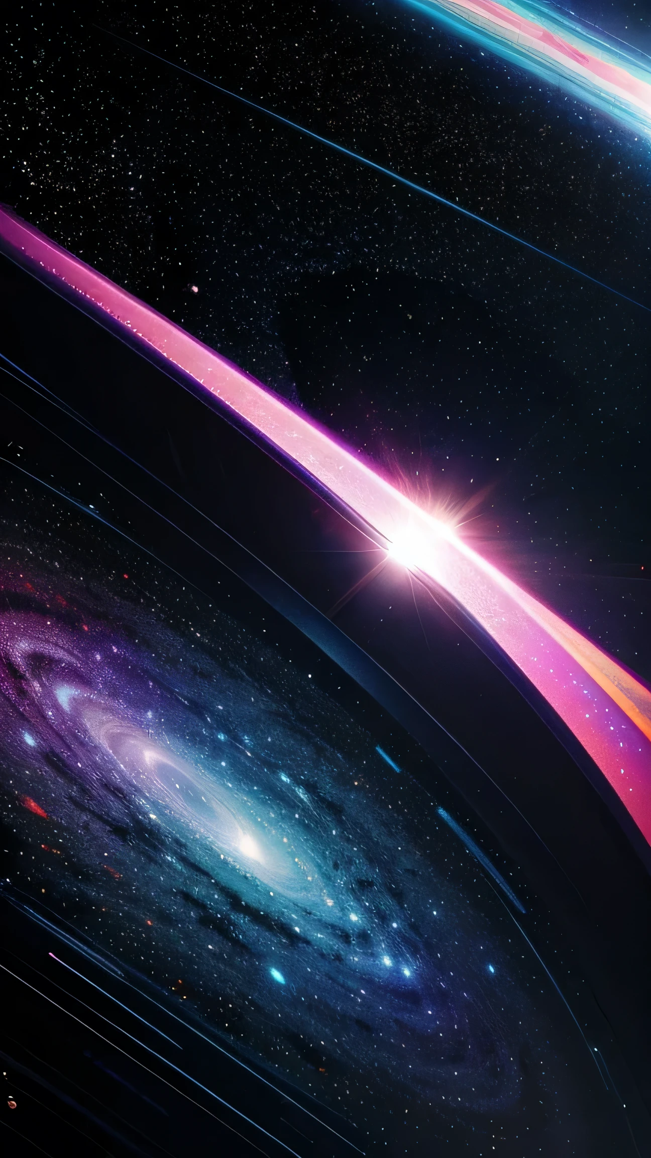 holo abstract 3D shapes background design fullcolor, bright and satisfying color combination, theme galaxy