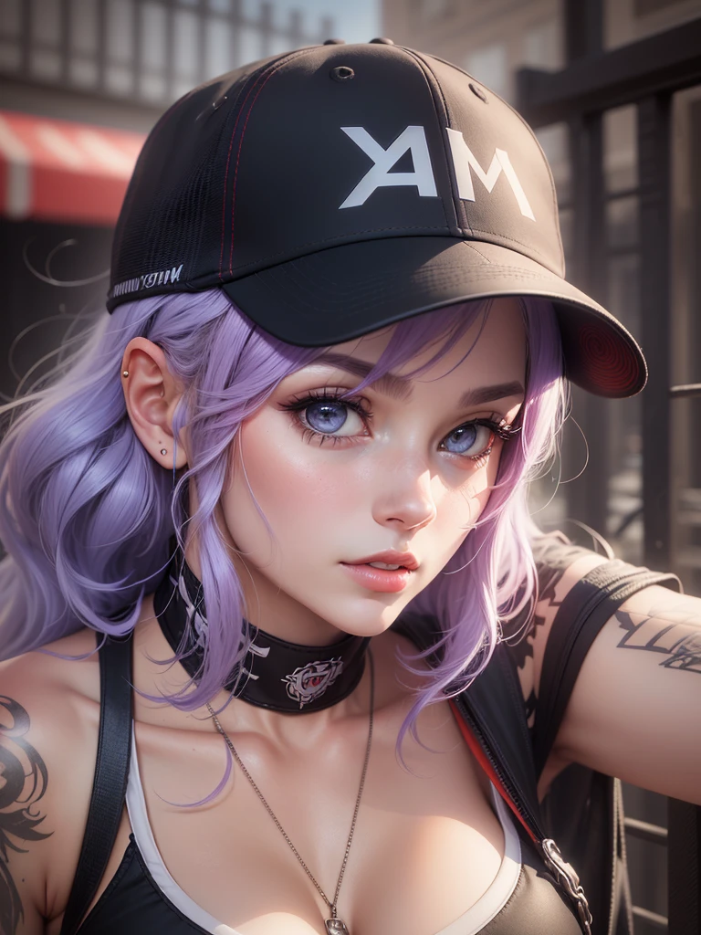 One of them has tattoos、woman wearing baseball cap, Anime style 4 k, badass anime 8K, Anime style. 8K, 4k anime wallpaper, anime art wallpaper 8K, anime wallpaper 4k, anime wallpaper 4k, 8K high quality detailed art, Anime Art Wallpaper 4K, Anime Art Wallpaper 4K, Anime styled 3d