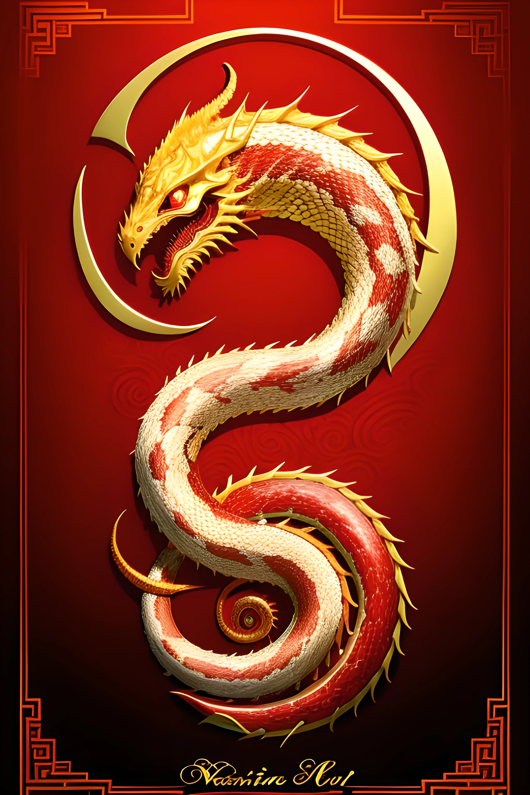 Majestic White-Red Serpent, with Elegant scales shimmering under the Moon's caress, a Vibrant Red underside contrasts with its Pristine White. Coiled around a revered Buddhist Artifact, it exudes an Aura reminiscent of Chinese Mythology and Legends. Exceptional Details adorn every Scale, making it a Captivating Visual Treat, a Masterpiece, and a testament to the Best Quality. The Ultra-Detailed Illustration showcases Super-defined, Many-layer Textures in an Ultra HD Detail Display, boasting Excellent Image Performance. The Perfect Fit and Harmonious Tones of the Serpent