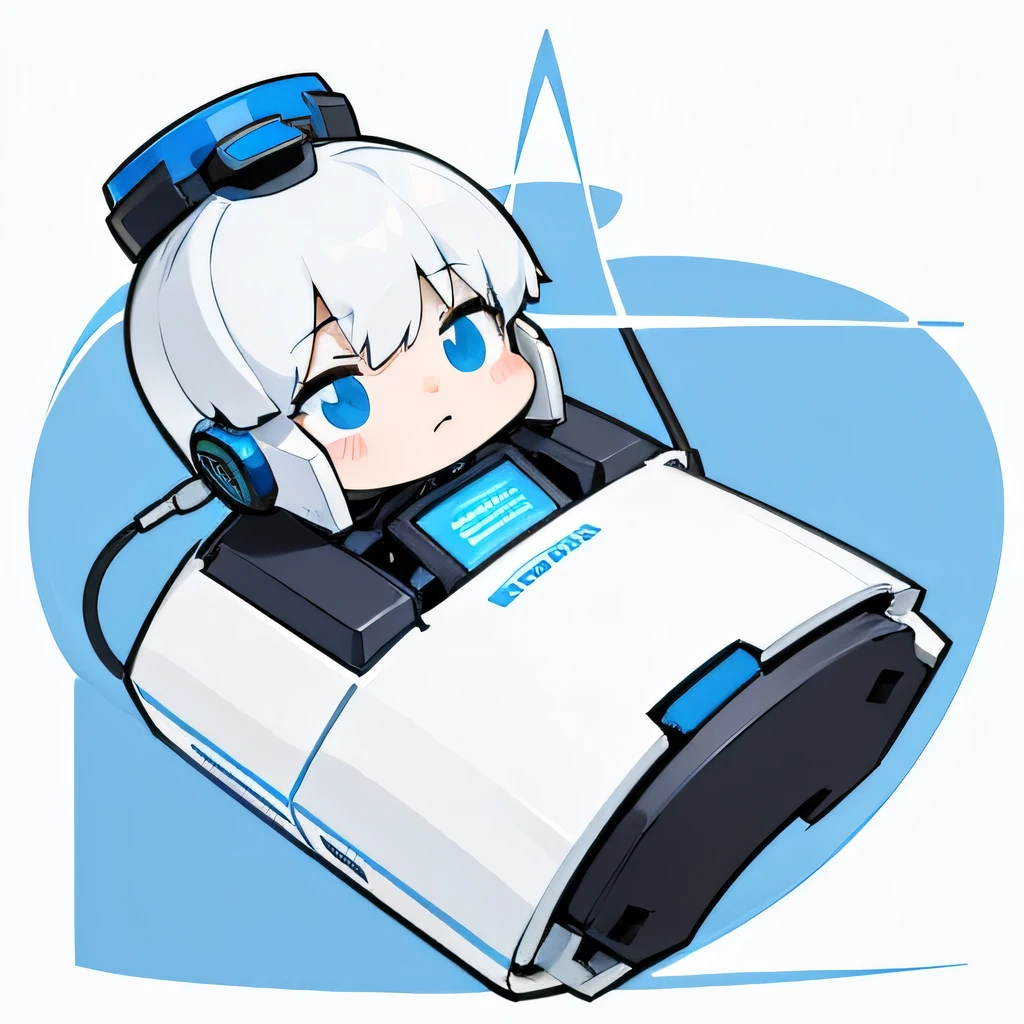 I want to create a character icon for a social networking site where I post short trivia videos..。
The target audience is high school boys.。
Please draw an illustration of a knowledgeable robot。The shape is mostly square、Please draw a doctorally deformed mini body facing left。
Make the outline thicker。Two-headed illustration