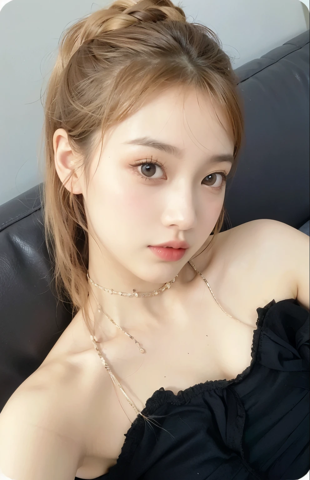Close up of woman in black dress on sofa, Larisa Manoval, Blackpink's Roseanne Park, Larissa Manoban of Blackpink, Best Face, Heonhwa Choi, Jinyoung Shin, Korean woman, sakimichan, Wow lovely Korean face, Beautiful young Korean woman, Young and lovely Korean face, Jaeyeon Nam