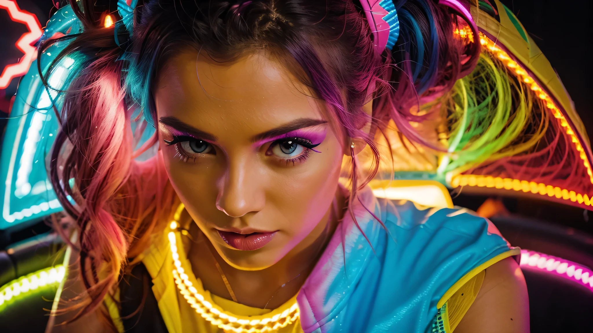 electric disco bright vivid colours