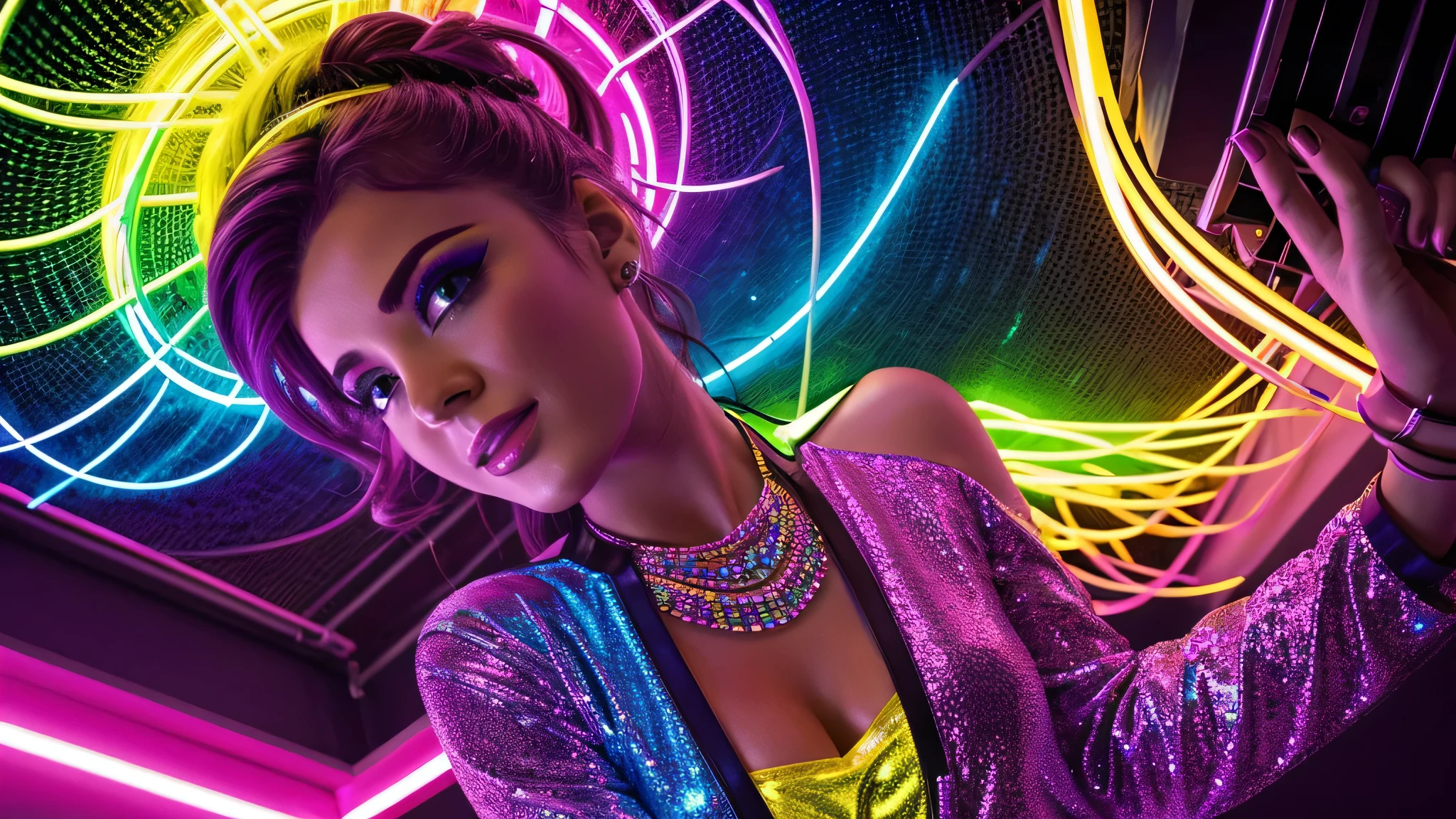 electric disco bright vivid colours