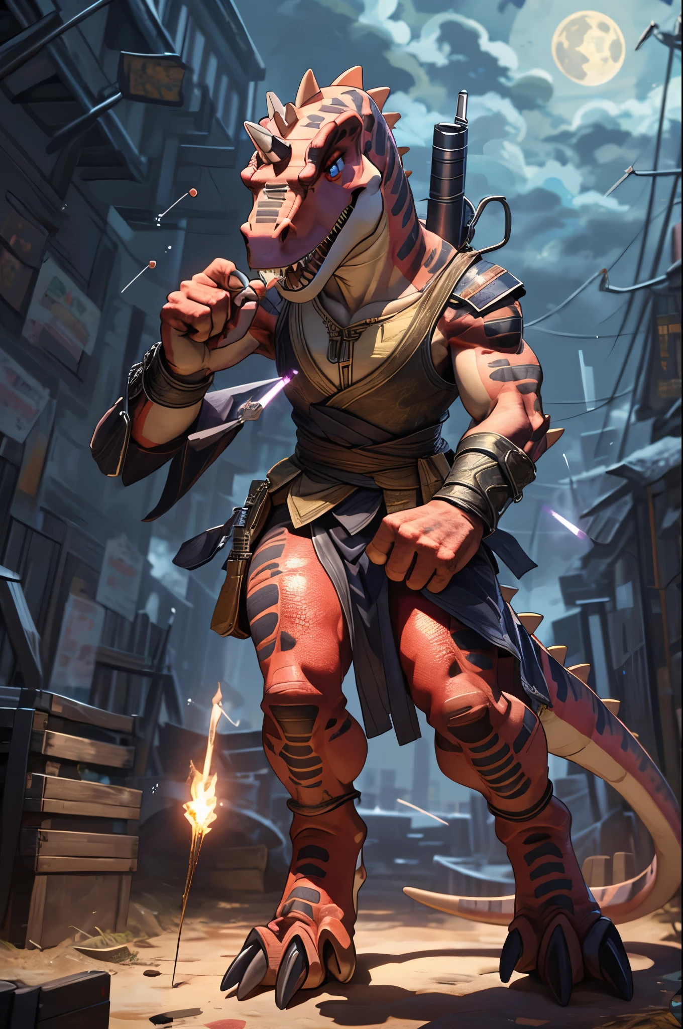 (((dinosaur character, full body, cinematic setting, lizard female)))
Here I come, drop your jaws to the floor
I'm riding on my (((mighty laser-shooting dinosaur)))
Here we come, can you hear him roar?
Prepare for epic fight and his (((laser missiles)))
The sound is boom, boom, boom for every time a goblin dies
Let's sing now, here we go, hear my battle cries
(((Made of metal))) from the moon
Assembled by samurai
His battery gets charged by thunderstorm
With most advanced AI
Devouring trolls and unicorns
From his maw there comes a flame
Burning away our enemies
And therefore we proclaim
BREAK, detailed background, 8K, (masterpiece:1.5), intricate details, highly detailed, extreme detail, octane render, fine art, best quality, highres, (detailed face:1.5), ((full_body)), UHD, (((perfect hands))), low light