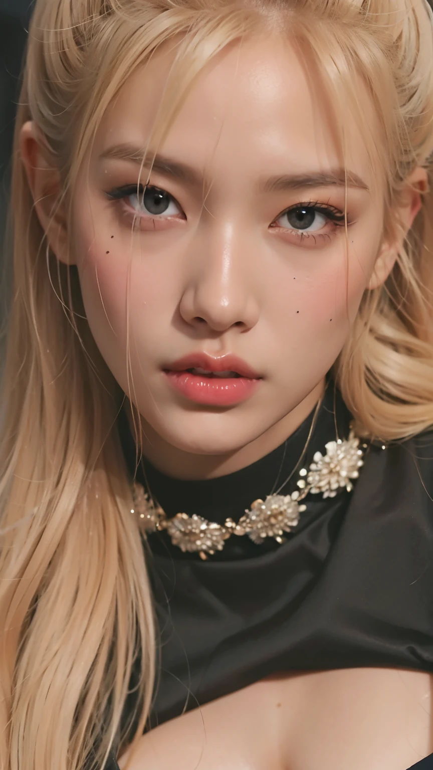 Close up of woman with long blonde hair and black blouse, Blackpink's Roseanne Park, Retrato de Josh de Blackpink, Retrato Jisoo Blackpink, Josh de Blackpink, BLACKPINK's Index, BLACKPINK's Index, blackpink jennie, Jinyoung Shin, Black Rose, Zia, Larissa Manoban of Blackpink, Shining in the rain, Doyoung Kim, from me