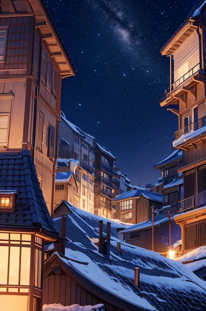 anime girl standing on rooftop looking at night sky with stars, anime wallpaper 4k, anime wallpaper 4 k, 4k anime wallpaper, anime art wallpaper 8 k, anime art wallpaper 4k, anime art wallpaper 4 k, anime style 4 k, makoto shinkai cyril rolando, 4 k manga wallpaper, anime wallpaper, amazing wallpaper, shooting stars